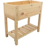 Esschert Design Hochbeet aus Holz mit Ablage und Einlegefolie, S, natur