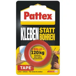 Pattex Klebeband Kleben statt Bohren 19mm x 1,5m Packung mit 10 Stück