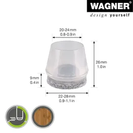 Wagner WAGNER® design yourself EH 0564 Stuhlbeinkappen Kunststoff Ø 2,2-2,8 cm, 4 St.