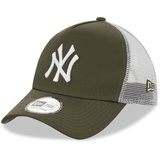 New Era New York Yankees MLB League Essential Olivgrün Weiß Verstellbare A-Frame Trucker Cap - One-Size