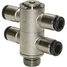 Riegler T-Mehrfachverteiler 4-fach »click-clock«, drehbar, G 1/4 a. Ã ̃10mm