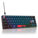 SOLIDEE mechanische gaming tastatur 65 prozent,68 Tasten kompakte mechanische tastatur RGB Hintergrundbeleuchtung,65 prozent tastatur mechanisch QWERTY,Roter Schalter für Win/Mac PC Laptop(68 Monstor)