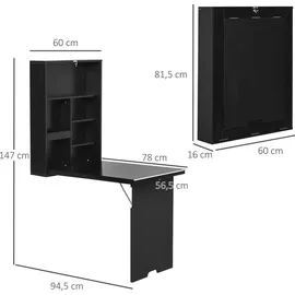 Homcom Wandtisch Klappbar Wandklapptisch Klappschreibtisch Computertisch