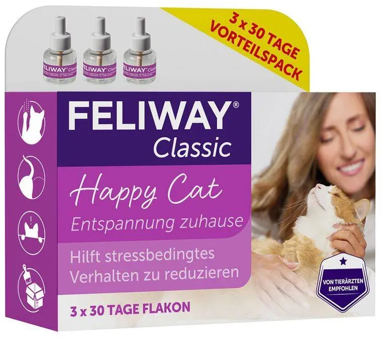 CEVA Feliway 30 Tage Diffusor Nachfüllung - 3x48ml ECONOMY PACK (Rabatt für Stammkunden 3%)