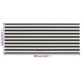 vidaXL Balkonverkleidung 120 x 300 cm Anthrazit und Weiß Polyethylen