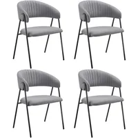 Tectake tectake® Armlehnstuhl, Webstoff, gepolstert, schlanke Stahlbeine, 60 x