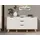 Forte Sideboard 149,1 x 76,7 x 42 cm Planked Eiche / Weiß