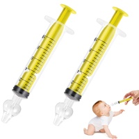 Clundoo Baby Nasendusche, 2 Stück Wiederverwendbare Nasenreiniger, Nasenspüler für Babys, Aus Silikon Sicherer und Komfortabel (Gelb)