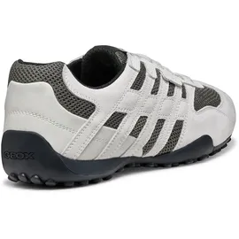 GEOX Snake Original A Sneaker, Off White/Dk Grey, 40