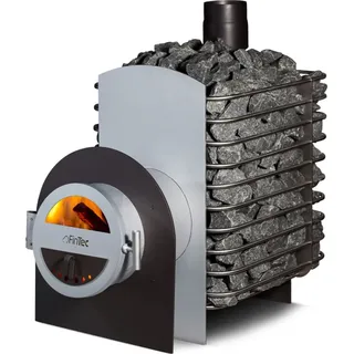 FinTec LORA Loko MH Holzofen mit Außenbefeuerung 14,6 kW Saunaofen Holzbefeuert