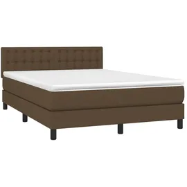 vidaXL Boxspringbett 140 x 200 cm H2 Dunkelbraun