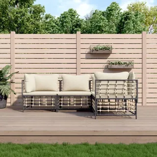 Festnight Gartenlounge Rattan Balkon Lounge Klein Loungemöbel Terrasse Ecklounge Balkonmöbel Gartenmöbel Set Garten Lounge Set Balkon Sofa Ecksofa Gartensofa Lounge Sofa Outdoor