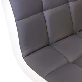 Mendler 2er-Set Barhocker HWC-G87, Tresenhocker Barstuhl, höhenverstellbar ~ Kunstleder grau-weiß, Chromfuß