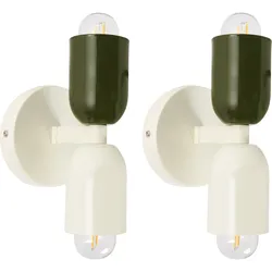 Wandlampe 2er Set TOPI Metall Cremeweiß
