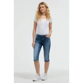 Soccx SOCCX, Damen, Gr. 32, Kurz, blau, Denim/Jeans, Material: 68% Baumwolle, 30% Polyester, 2% Elasthan, Zusatz: Enthält nichttextile Teile tierischen Ursprungs (Badge), regular fit, Jeans, mit Turn-Up Saum