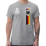 T-Shirt Herren - 2026 Fussball Fanartikel - Germany WM Fan Deutschland - 4XL - Grau meliert - Deutschland-Trikot em Tshirt 2024 fußball Europa Shirts deutschlandtrikot fußball-Fanartikel fußball. - 4XL