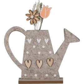 creativ home Dekofigur CREATIV HOME "Frösche mit Gießkanne", rosa, B:13cm H:32cm T:5cm, Filz, Dekofiguren, mit niedlichen Applikationen