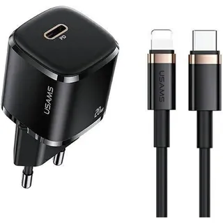 Usams Phone Charger 1x USB-C T36+Lightning PD - Schwarz