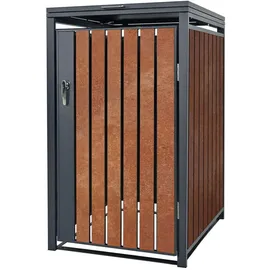 ML-Design Mülltonnenbox 1er für 1 Tonne 240L 68x80x116,3 cm, Anthrazit-Rostoptik, Stahl/Cortenstahl,