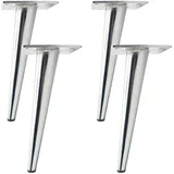 Silber Möbelfüße, Mobelbeine Metall 4 Stück Tischbeine Grundhöhe:10-72cm Schräge Konisch Fernsehschrank Beine Sofasfüße Sockelfuß Schränke Möbelfüsse Galvanischer Mit Schrauben-15cm/5.9in-40cm/15.7in