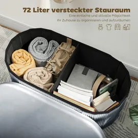 Homcom Polsterbank Dunkelgrau 76 x 38 x 35 cm