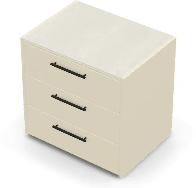 Brabura CT 90 Schubladenmodul - Iron Frost / Perle Blanche / Matt schwarzer Griff
