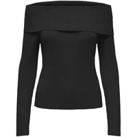 Only Damen Onlkatia Ls Off Shoulder KNT Nca Pullover, Black, Large