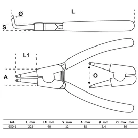 BGS Sprengringzange 650-1