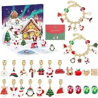 LuxusKollektion Adventskalender Mädchen Schmuck 24 Gold Armbänder Charms参数Adventskalender Weihnachten Mädchen Frauen Geschenk