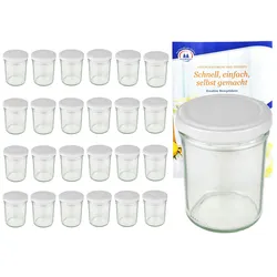 25er Set Sturzglas 230 ml HOCH To 66 weißer Deckel incl. Diamant Gelierzauber Rezeptheft