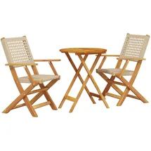 vidaXL Bistro-Set 3-tlg. Beige