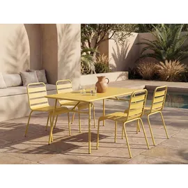 vente-unique Gartenmöbel-Set 5-tlg. Senfgelb