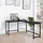 Vinsetto Computertisch Eckschreibtisch höhenverstellbar Metall Schwarz 168 x 120 x 75 cm - Vinsetto