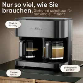 Proficook Doppel Kaffeemaschine PC-KAD 1308 dark-inox