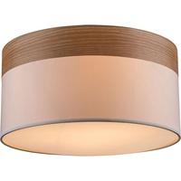 ETC Shop Deckenlampe, Stoff, Holz, braun, 40 cm