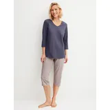 CALIDA Blooming Nights Pyjama Grau 44/46