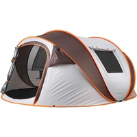 Camping Zelt, Pop Up Zelt 5–6 Personen, Automatisches Aufstellzelt in 3 Sekunden, Wasserdicht Sonnenschutz, Familie Zelt, Tragbares Leichtes Kuppelzelt für Outdoor Camping, Wandern (Braun-Grau)
