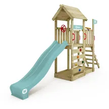 Wickey Spielturm JoyFlyer mit Wellenrutsche und Sandkasten Blau