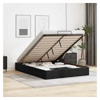 VidaXL Ottoman-Bett ohne Matratze Schwarz 140x200 cm Kunstleder