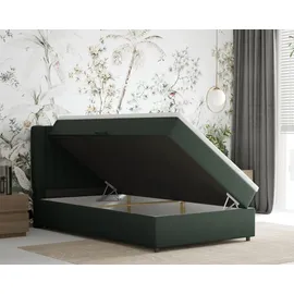 panda möbel Boxspringbett 120x200 EVEREST, mit Topper, mit Bettkästen, Einzelbett, Dunkelgrün, Panda Möbel - dunkelgrün