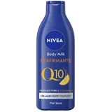 NIVEA Q10 Body Milk Straffende (1 x 400 ml), 72h Feuchtigkeitscreme für trockene Haut, Body Straffende Creme mit Collagen Boost Complex, Vitamin C und reinem Q10