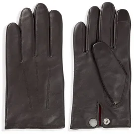 Hugo Lederhandschuhe Jaan mit Logo auf dem Knopf braun 9