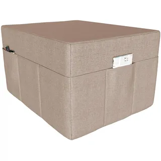 POKAR Husse für 3-teilige Faltmatratze Camping Matratze Gästematratze Feldbett Klappbett Gästebett Bodenmatratze Schlafmatratze 80 x 195 x 15 cm, Beige