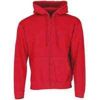 FRUIT OF THE LOOM CLASSIC HOODED SWEAT JACKET Herren Sweatjacke mit doppelter Kapuze, rot, M