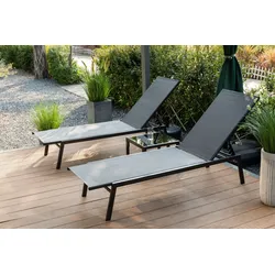 Gardissimo MADRID 2er-Set Liegen Sonnenliege Gartenliege mit Beistelltisch