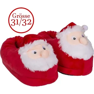 Out of the Blue Kuschel Pantoffel Weihnachtsmann Kinder Hausschuhe 31/32 - 31-32