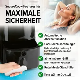 GOURMETmaxx Heißluftfritteuse Kompakt 3,1L schwarz