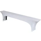 TexDeko Stretch Bierbankhussen für Bierzeltgarnitur 220cm (nur Bank) Husse für Bierbank strapazierfähig bügelfrei (Weiß)