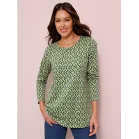 Classic Basics Sieh an! Longshirt in lindgrün-moos-bedruckt | Gr.: 56