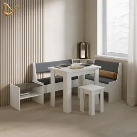 livinity® Esszimmer-Eckbank, Weiß, 43.5 x 43.5 cm